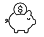 Outline of a piggy bank
